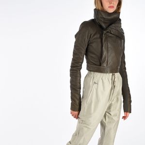 Rick Owens SS18 Biker cropped leather jacket BNWT